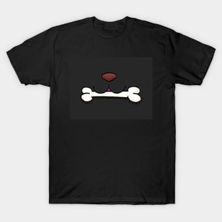 Dog Mouth With Bone Face Mask (Black) T-Shirt